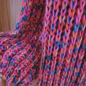 Knitted pink scarf